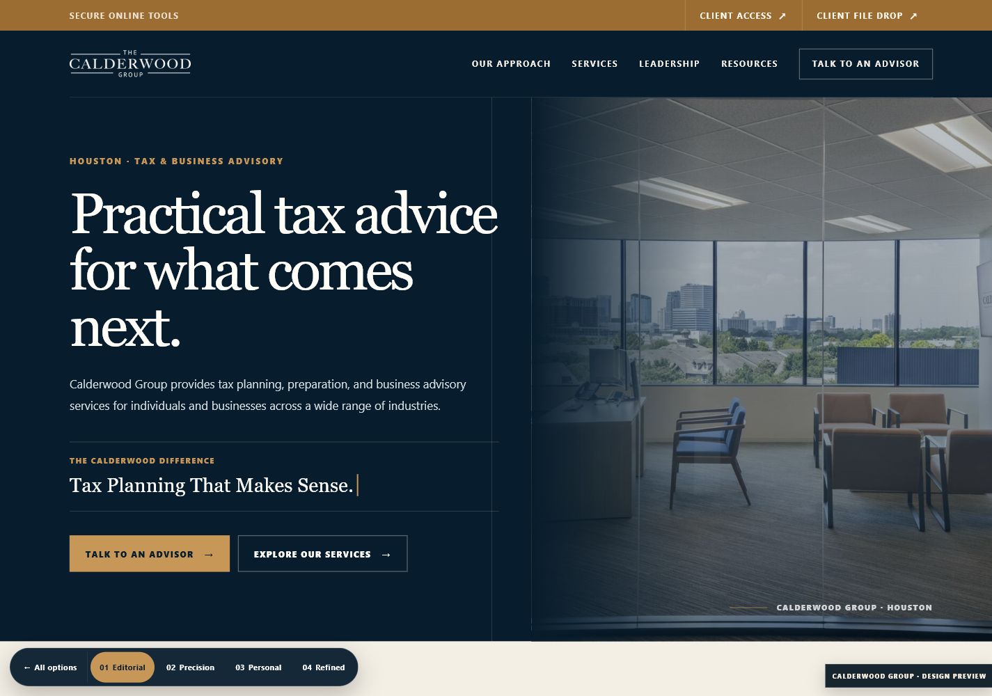 Desktop preview of the Editorial Authority homepage